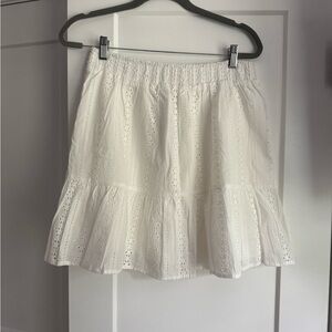 Skies Are Blue White Eyelet Mini Skirt